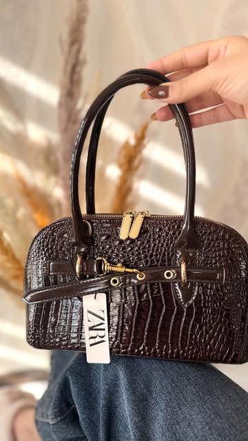 کیف ورنی قهوه ای سایز 3117